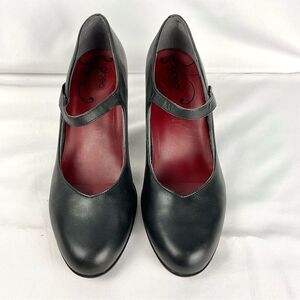 Abeo Vanessa B.I.O System Mary Jane Heels Sz 11 Narrow Black Leather Pumps